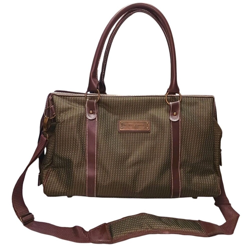 Vtg Bill Blass Essentials 17" Travel Tote Bag Overnight Weekender Shoulder Strap
